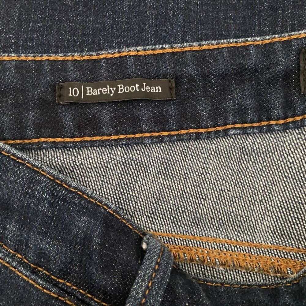 Talbots Barely Boot Cut Jeans 10 Short Dark Wash Indigo High Rise Denim Stretch - Picture 5 of 10